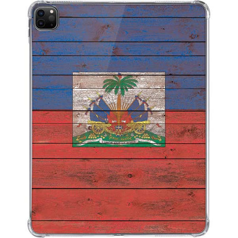 Haiti Flag Dark Wood iPad Pro 11in (2024) Clear Case
